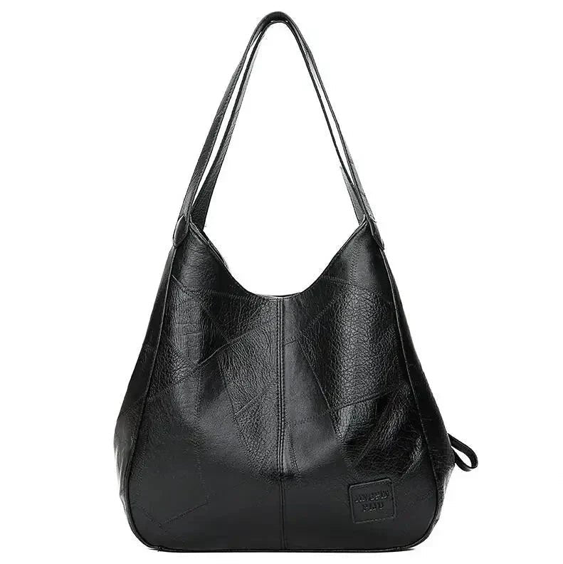 Women's Vintage Soft Leather Hobo en Negro