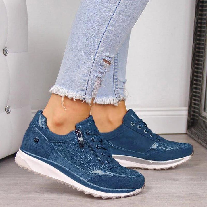 Zapatillas Ortopédicas Modernas con Cierre en Azul