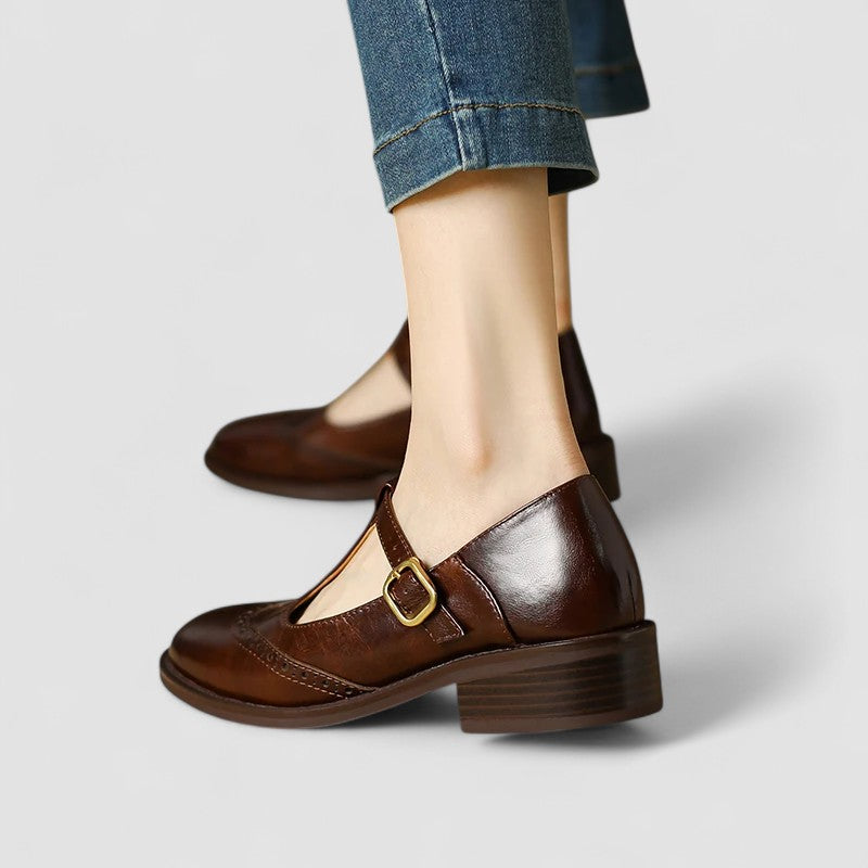 Zapato Mary Jane Ortopédico Clásico en Marrón