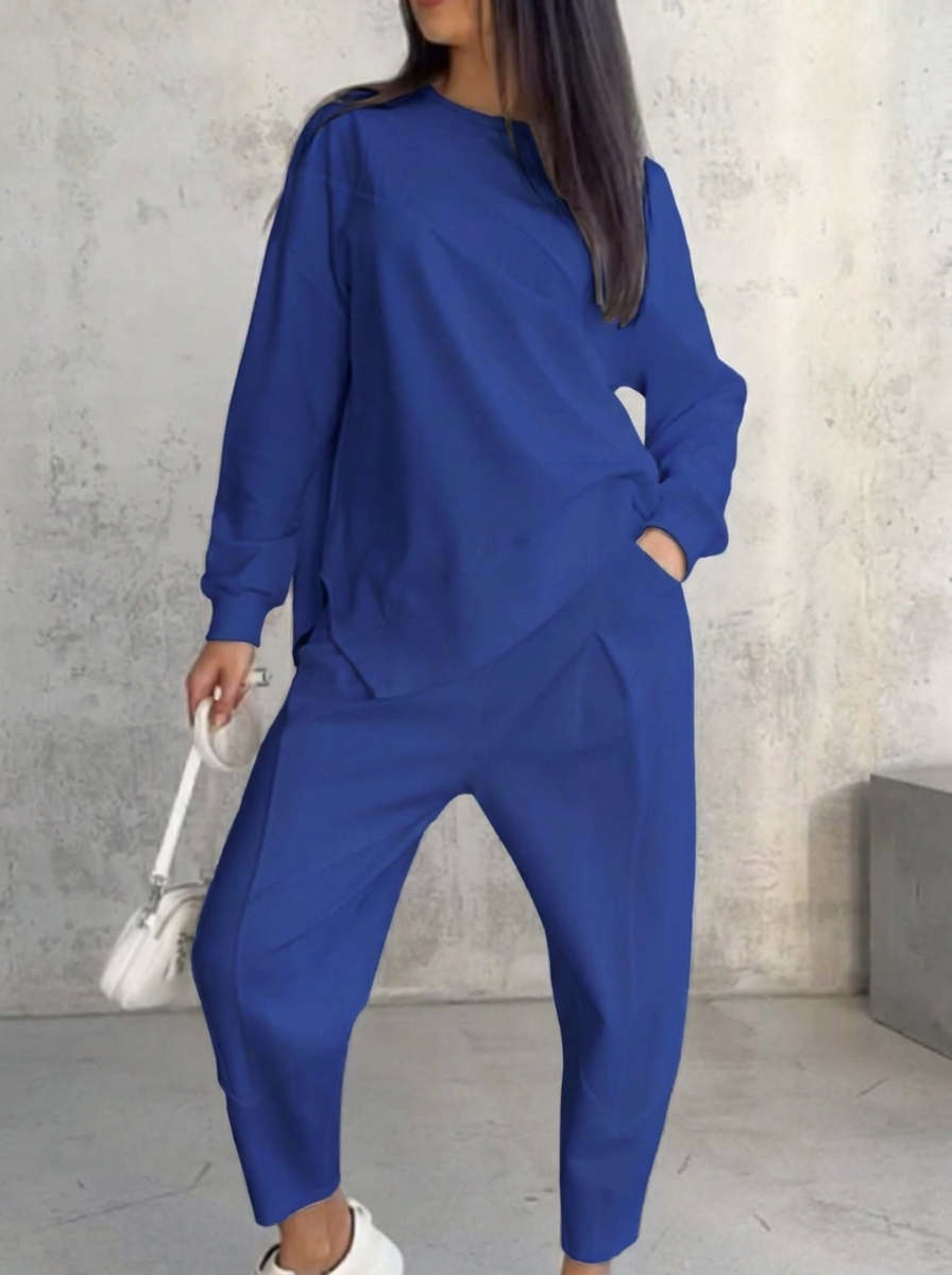 Zweiteiliges Set mit Rundhalsausschnitt und en Azul